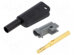 Laboratory connector: 4mm banana | 32A | 1kV | black | gold-plated