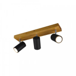 Trio Marley spotlight 3-pc GU10 matt black/wood gaismeklis 812400332 4017807488012