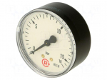 Manometer | 0&divide;16bar | rear connection | Thread: G 1/4" | 63mm | plastic