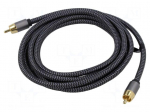 Cable | RCA plug,both sides | 10m | Plating: gold-plated | black-grey