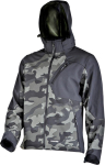 Jalan&otilde;ud, t&ouml;&ouml;riided | Isikukaitsevahendid // T&ouml;&ouml;-, kaitse-, k&otilde;rgn&auml;htavusega riided // Kurtka softshell z kapt. moro ziel.-czar., "2xl", ce, lahti