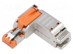 Connector: RJ45 | plug | PIN: 8 | Cat: 5e | shielded | 8p8c | 22AWG | angled