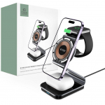 Adapter Tech-Protect  Tech-Protect QI15W-A29 3-in-1 Inductive Charger with MagSafe for Smartphone / Apple Watch / AirPods - Black