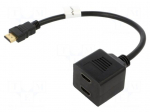 Splitter | HDMI socket x2 | HDMI 1.4 | Full HD 1080p | 0.2m | black