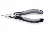 Pliers | half-rounded nose | ESD | for electronics | 145mm