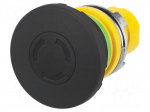 Switch: push-button | 22mm | Stabl.pos: 2 | black | none | IP65 | mushroom