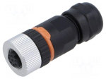 Connector: M12 | plug | PIN: 8 | female | 30V | straight | IP67 | for cable