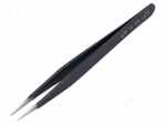 Tweezers | Blade tip shape: sharp | Tweezers len: 120mm | ESD