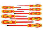 Screwdriver: insulated-set | insulated,slim | 1kVAC | 9pcs.