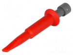 Clip-on probe | hook type | 5A | 70VDC | red | 4mm | 33VAC