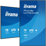 iiyama LH7564UHS-B1AG Signage Display Digital signage flat panel 190.5 cm (75") Wi-Fi 500 cd/m&sup2; 4K Ultra HD Black Built-in processor Android 24/7