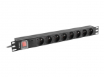 Servers Lanberg  Power Distribution Unit (PDU) 19" 1U 16A 2m 8x French Outlets | PDU-08E-0200-BK