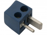 &Uuml;hendused // Different Audio, Video, Data connection plug and sockets // 1260# Wtyk głośnikowy kątowy skręcany niebieski