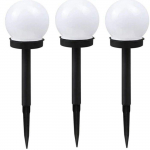 LED bulb Elight  Garden Solar Globe Light Set 3pcs 10cm Cold White LED with Dusk Sensor Waterproof Black
