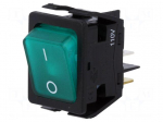 ROCKER | DPST | Pos: 2 | OFF-ON | 16A/250VAC | green | neon lamp 125V