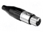 Connector: XLR | plug | female | AC | 7.5A | 133V | PIN: 6 | IP40 | straight