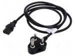 Cable | 3x1mm2 | IEC C13 female,IS 1293 (M) plug | PVC | 1.8m | black