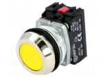 Switch: push-button | Stabl.pos: 1 | NC + NO | 30mm | yellow | IP56