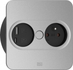 Bachmann 946.015 socket-outlet Type E + USB A + USB C Stainless steel