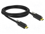 Cable | USB C plug,both sides | 2m | black | 24AWG,30AWG | 10Gbps
