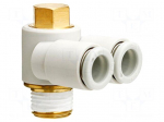 Push-in fitting | threaded,angled 90&deg; | -1&divide;10bar | Thread: R 1/4"