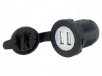 Automotive power supply | USB A socket x2 | Sup.volt: 12&divide;24VDC