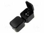 Connector: AC supply | socket | 2P+PE | 250VAC | 16A | black | wall mount