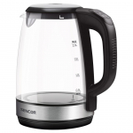 Sencor SWK 2090BK electric kettle 2 L 2200 W Black, Stainless steel, Transparent