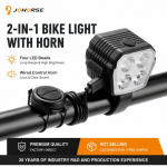 Bicycle accessory iLike 120dB Electric Bike Horn with Wired Remote Button, Waterproof Bicycle Horn for Bikes & E-Scooters