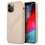 Guess GUHCP12MRSAVSLG Saffiano Vintage Script Hardcase for iPhone 12/12 Pro 6,1" / gold