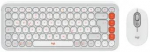 Klaviatūra + Pele Logitech POP ICON COMBO OFF White Orange US