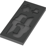 Wera 9840 foam insert for L-key set 1 (black/grey, for Tool Rebel workshop trolley)