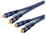 Cable | RCA plug x2,control,both sides | 5m | Plating: gold-plated