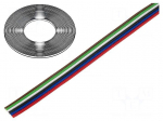 Wire: ribbon | stranded | Cu | 6x0,35mm2 | unshielded | PVC | 150V | 50m
