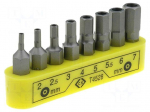 Kit: screwdriver bits | Pcs: 8 | Allen hex key with protection