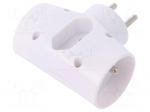 Connector: AC supply | splitter | 2P | 230VAC | 2.5A | Type: round,flat