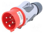 Connector: AC supply 3-phase | plug | male | 16A | 400VAC | IP44 | PIN: 5