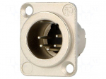 Socket | XLR | male | PIN: 5 | flange (2 holes),for panel mounting
