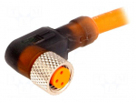 Connector: M8 | 5m | female | PIN: 3 | angled 90&deg; | plug | PVC