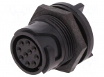 Connector: circular | socket | female | PIN: 10 | w/o contacts | UL94V-0