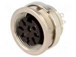 Connector: M16 | socket | female | soldering | PIN: 8 | 5A | 100V | 0.5mm2