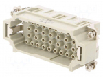 Connector: HDC | male | HEE | PIN: 32 | 32+PE | size 6 | w/o contacts | 16A