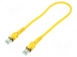 Patch cord | S/FTP | 6a | stranded | Cu | PUR | yellow | 0.5m | halogen free