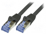 Patch cord | S/FTP | 6a | stranded | Cu | LSZH | black | 5m | 26AWG