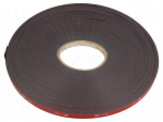 Tape: fixing | W: 9mm | L: 33m | Thk: 1.1mm | acrylic | black | Tmax: 149&deg;C