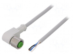 Connection lead | M12 | PIN: 4 | angled | 3m | plug | 250VAC | -25&divide;80&deg;C