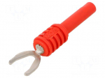 Laboratory connector: fork terminals | plug | 20A | red | &Oslash;max: 8.2mm