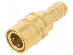 Quick connection coupling | straight | max.15bar | brass | Seal: FPM