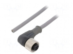 Cable: for sensors/automation | M12 | PIN: 3 | angled | 5m | plug | 250VDC