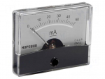 Ammeter | on panel | I DC: 0&divide;50mA | Class: 2.5 | 60x47mm